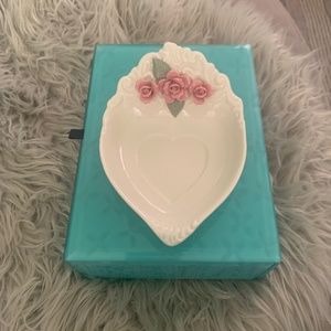 Vintage rose trinket dish